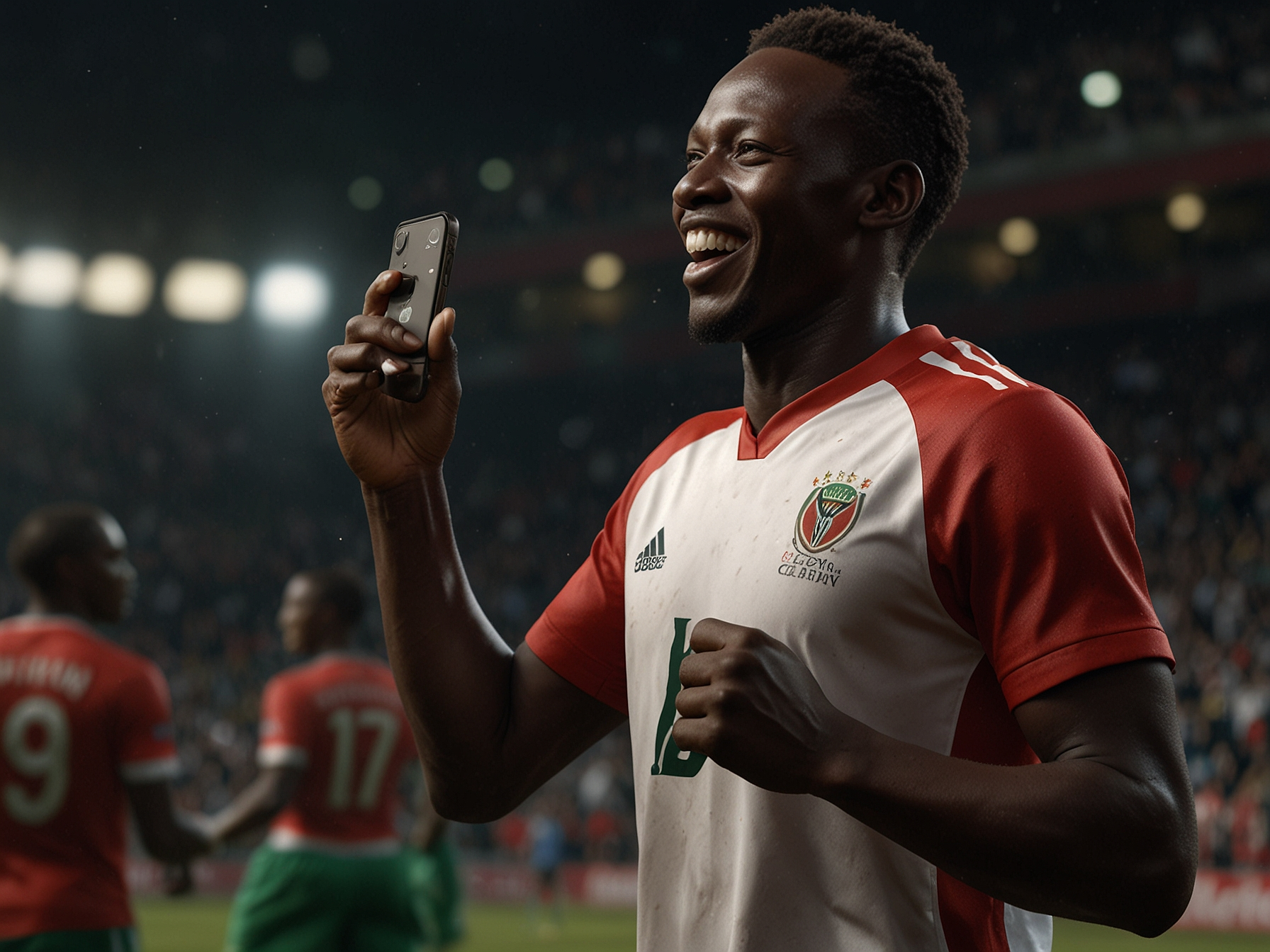Player celebrating bonus win